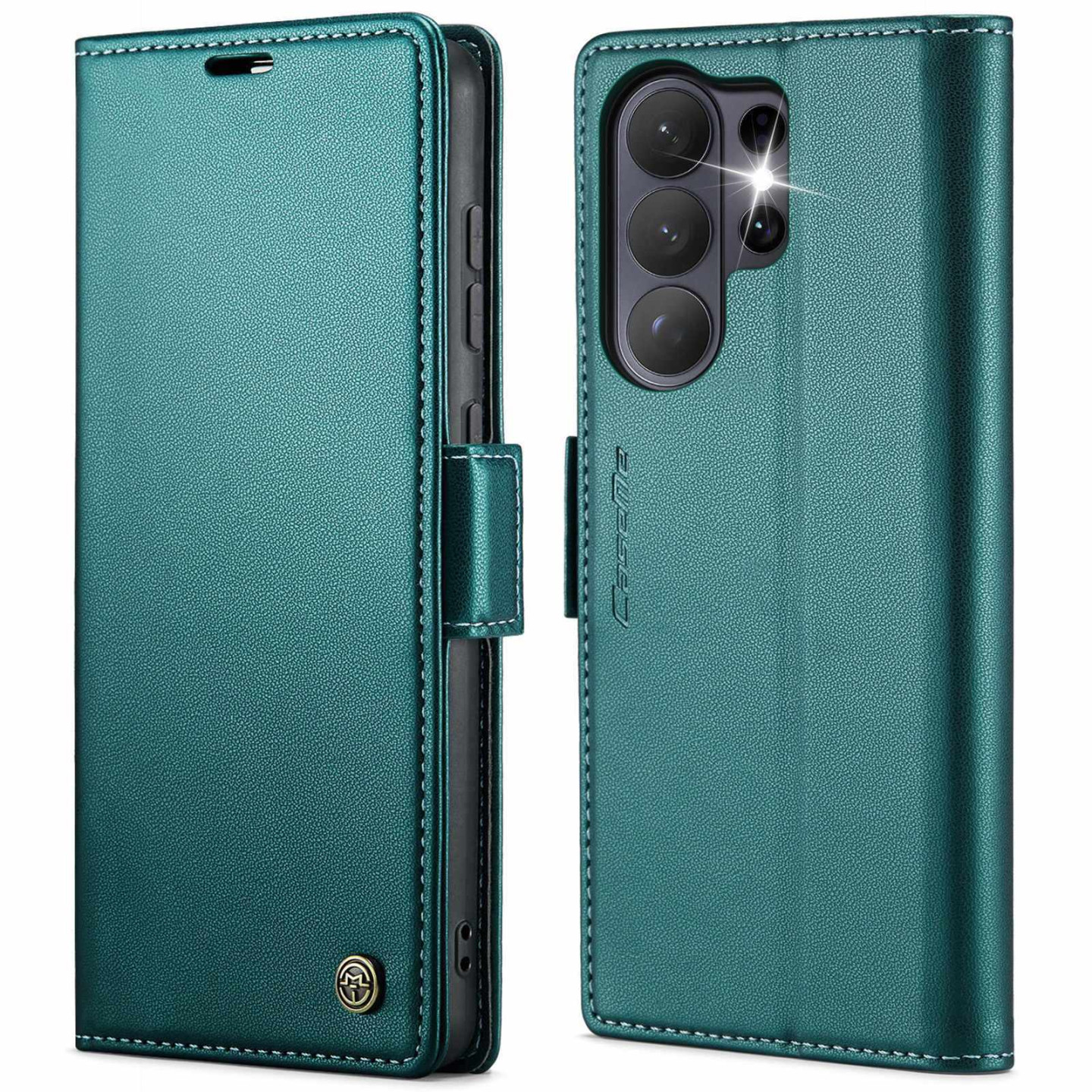 CASEME Retro Lompakkokotelo Samsung Galaxy S26 Ultra - Vihreä
