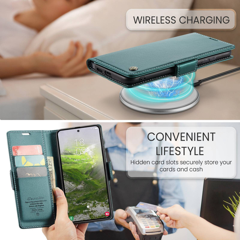 CASEME Retro Wallet Case for Samsung Galaxy S26 Ultra - Green