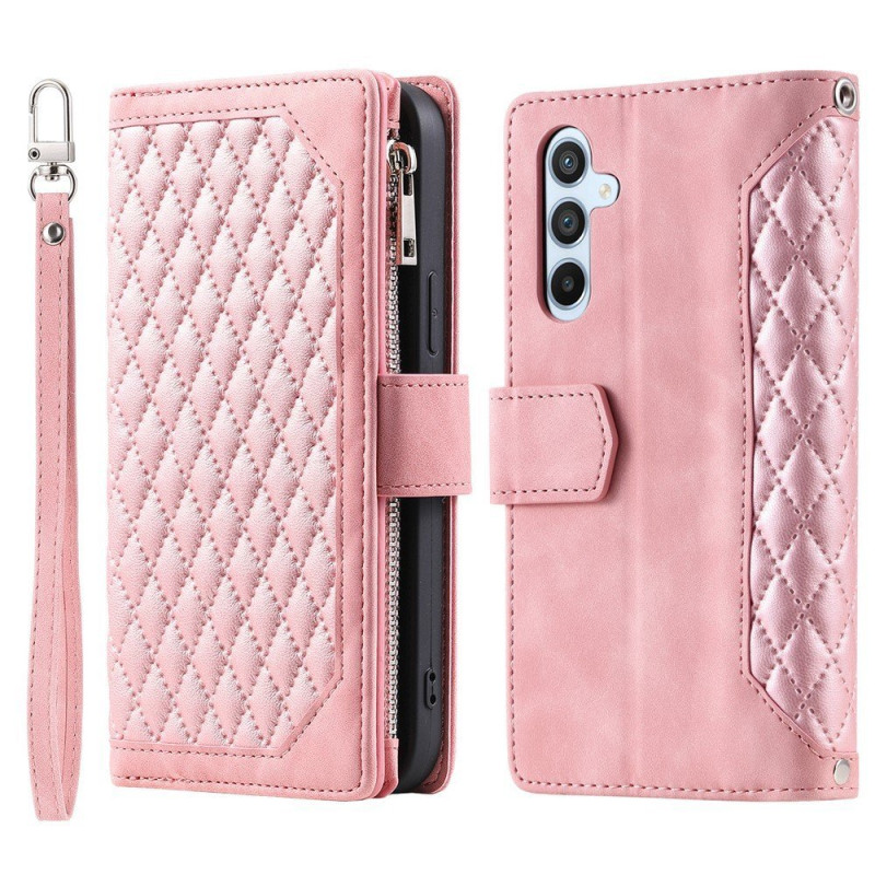 För Samsung Galaxy S26+ 5G Zipper Wallet Case Rhombus Telefonfodral
