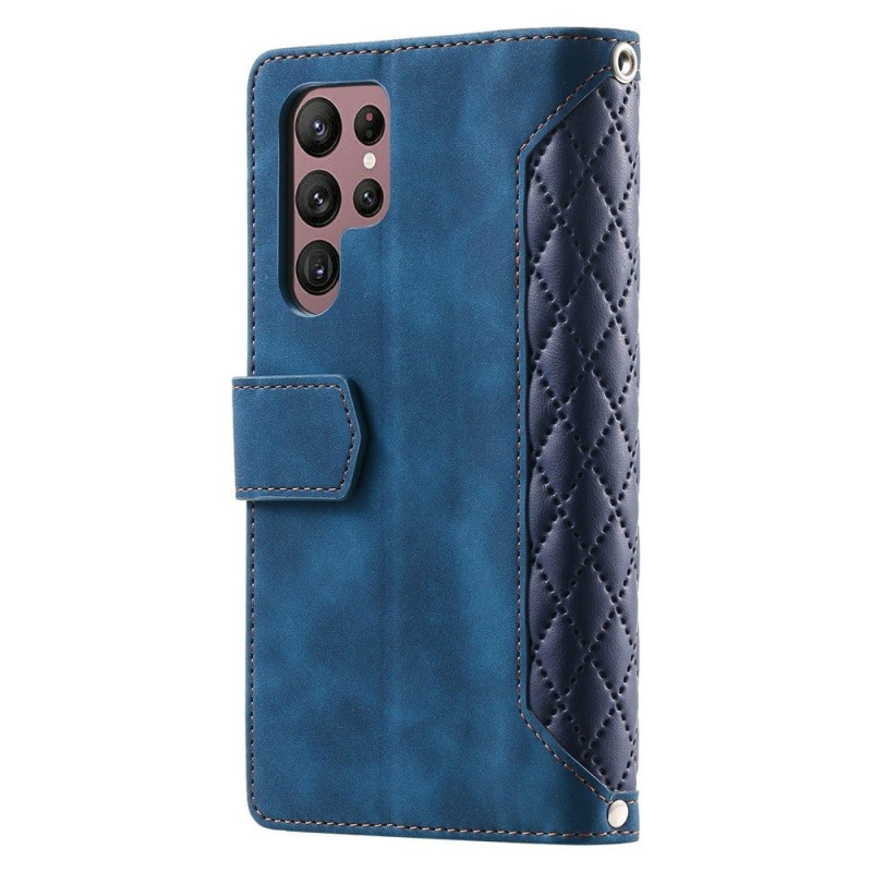 Samsung Galaxy S26 Ultra 5G Zipper Wallet Case Rhombus Stitching Line Puhelinsuojus