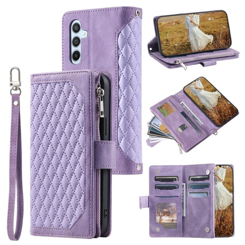 För Samsung Galaxy S26+ 5G Zipper Wallet Case Rhombus Telefonfodral