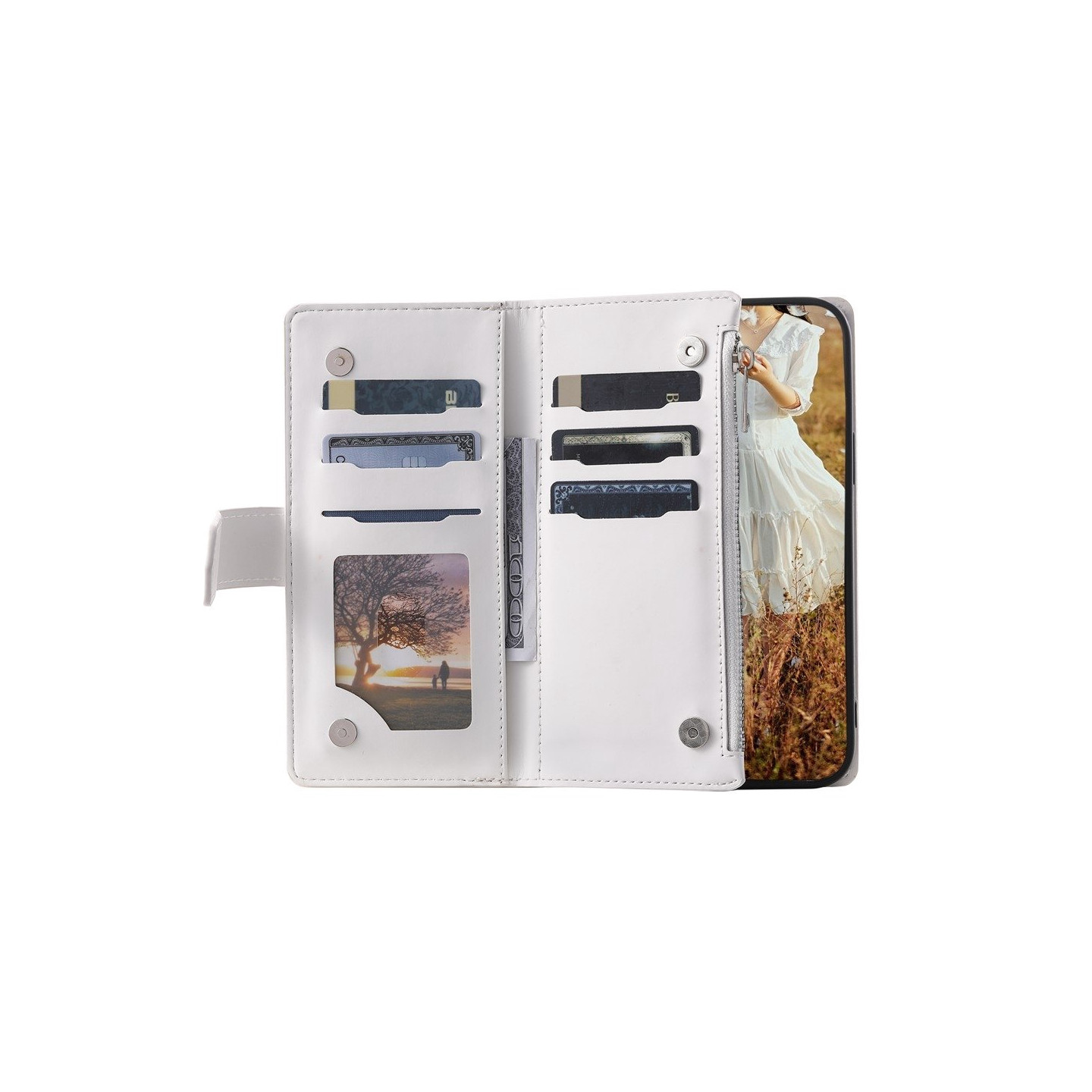 För Samsung Galaxy S26+ 5G Zipper Wallet Case Rhombus Telefonfodral
