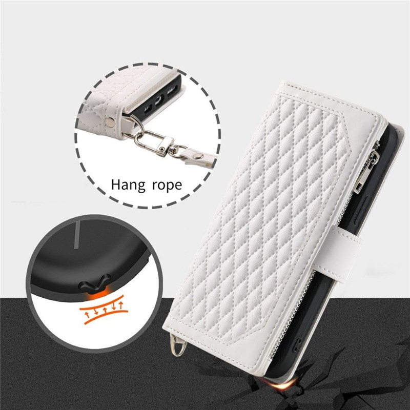 För Samsung Galaxy S26 Ultra 5G Zipper Wallet Case Rhombus Telefonfodral