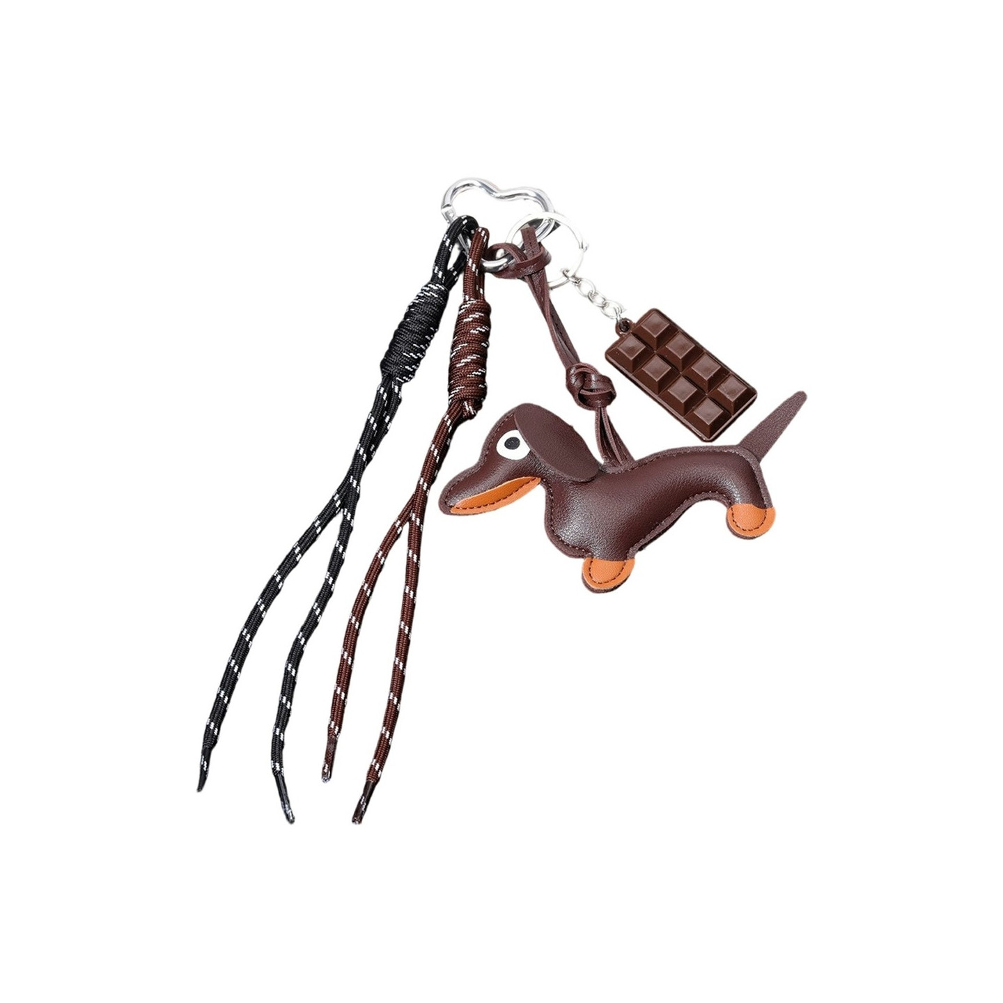 Gravhund nøglering chokolade charme rem PU taske charme til håndtaske