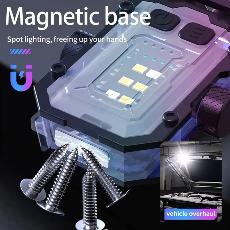 Flashlight Keychain Fingertip Gyro Magnetic Multi-mode Lid Clip Lamp