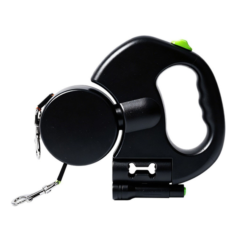 2-i-1 hundesnor med LED-belysning, reflekterende og ergonomisk håndtag, der ikke filtrer sammen