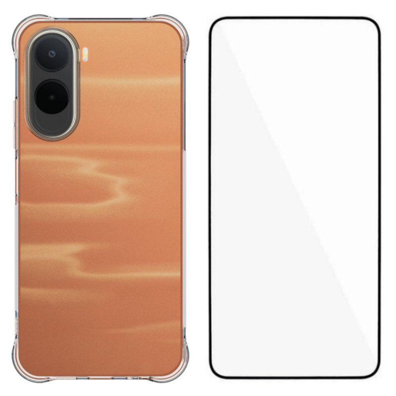 WANLONFENG Phone Case with Tempered Glass Cover For Xiaomi Poco C85x 5G / Redmi A7 Pro 4G