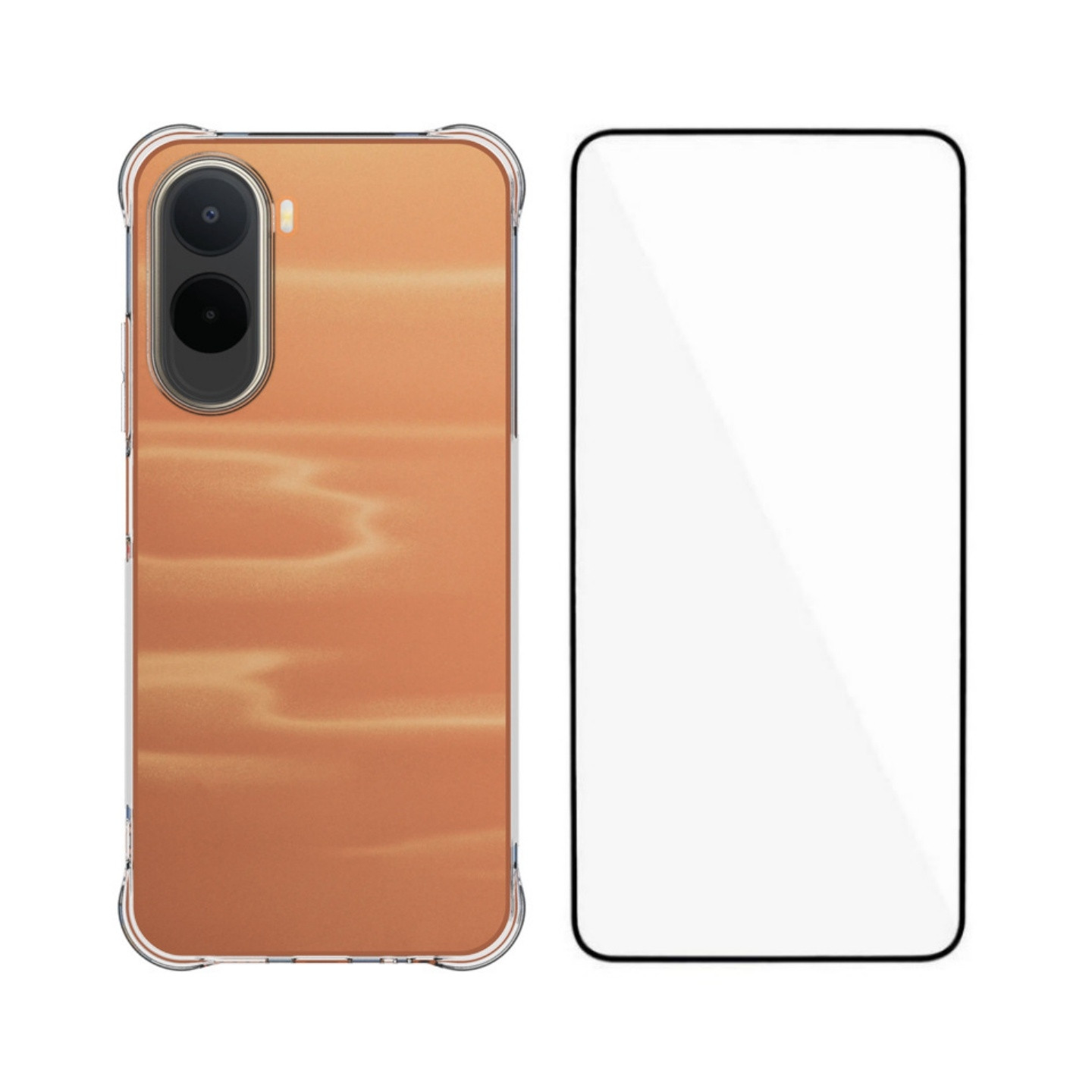 WANLONFENG Puhelinkotelo karkaistulla lasisuojalla Xiaomi Redmi A7 Pro 4G
