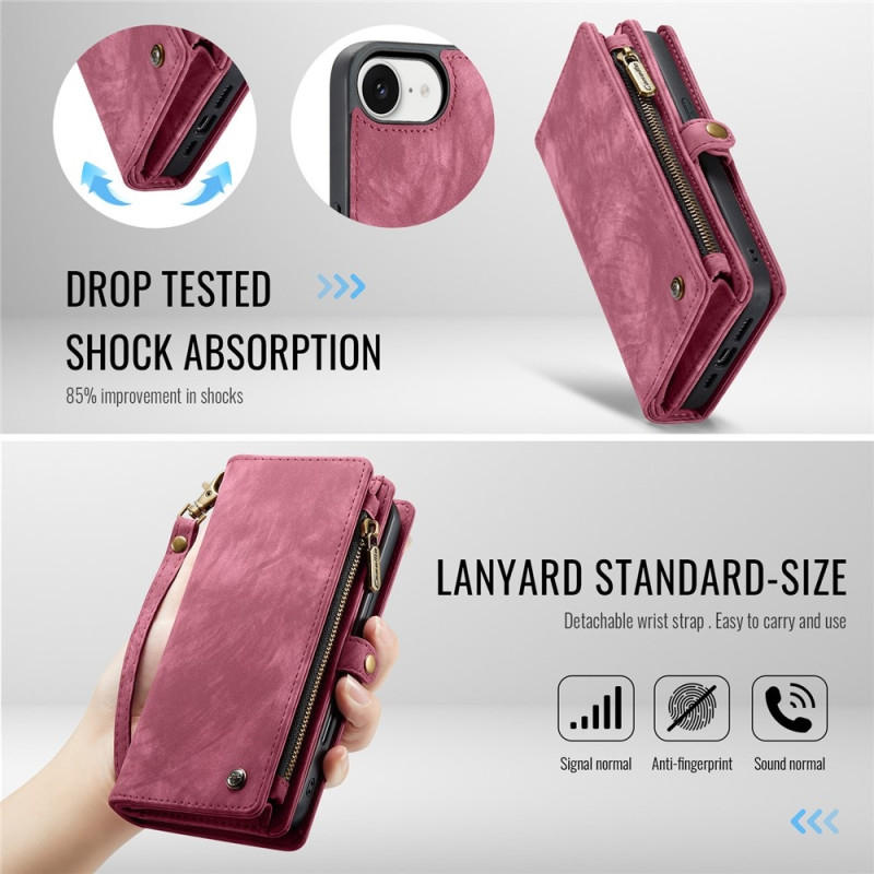 Til iPhone 17e og iPhone 16e Mobildeksel CASEME Avtakbar Lommebok med Stropp 