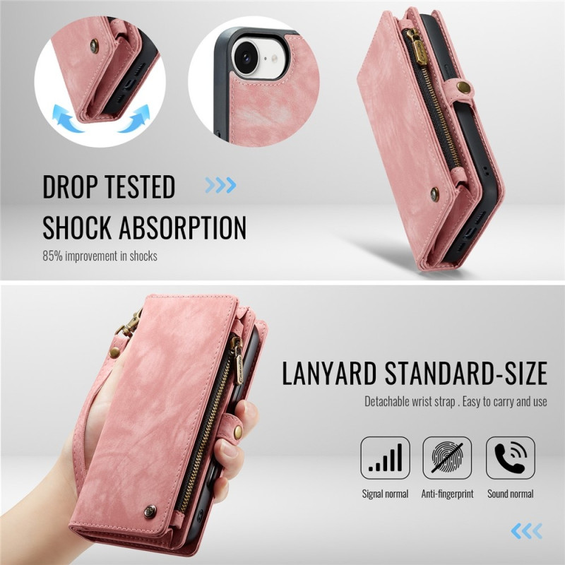 Til iPhone 17e og iPhone 16e Mobildeksel CASEME Avtakbar Lommebok med Stropp 