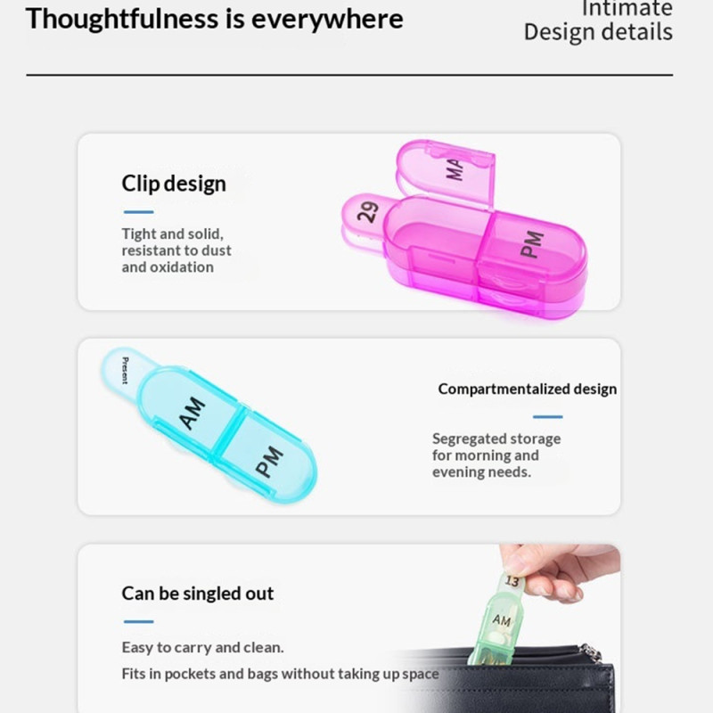 Pill Organizer 64 Compartments Monthly Medicine Box Tablets Pill Box