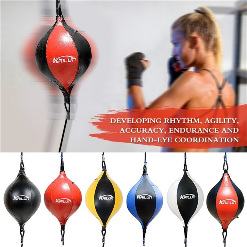 KRILUN Boksebold Speed ​​​​boksesæk PU Læder MMA Muay Thai Træningstaske med Pumpe