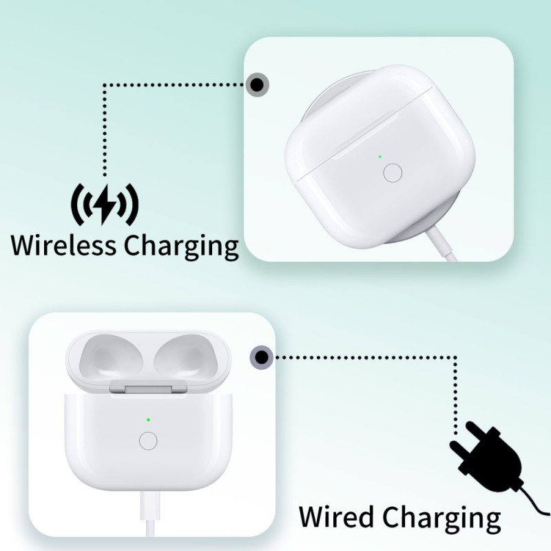 Til AirPods 3 Opladningsetui Indbygget 620mAh batteri Trådløs opladning USB-C