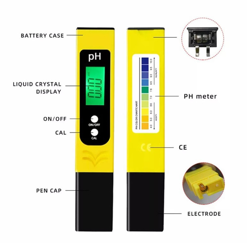 PH Meter Automatisk kalibrering Vandkvalitetstester Vandtestning