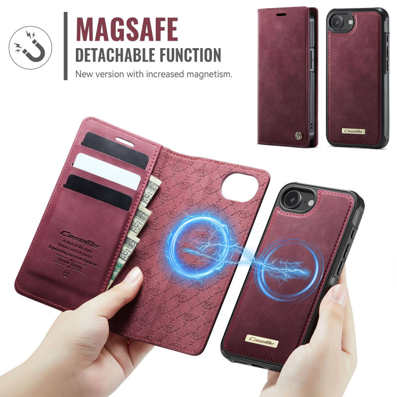 CASEME For iPhone 17e / 16e Wallet Case Magnetic Detachable RFID Blocking 