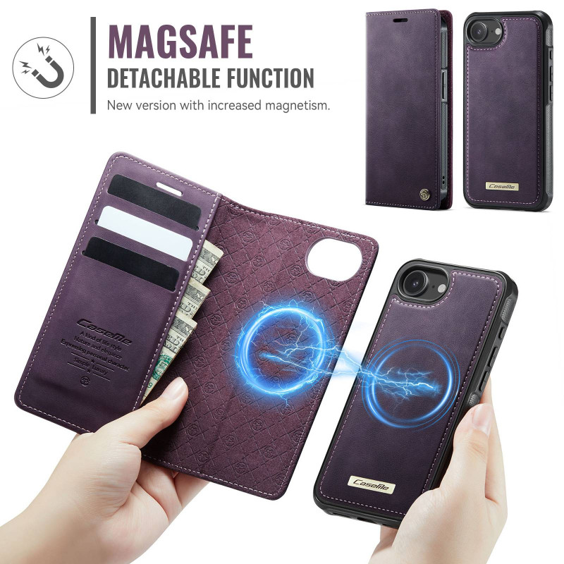 CASEME For iPhone 17e / 16e Wallet Case Magnetic Detachable RFID Blocking 