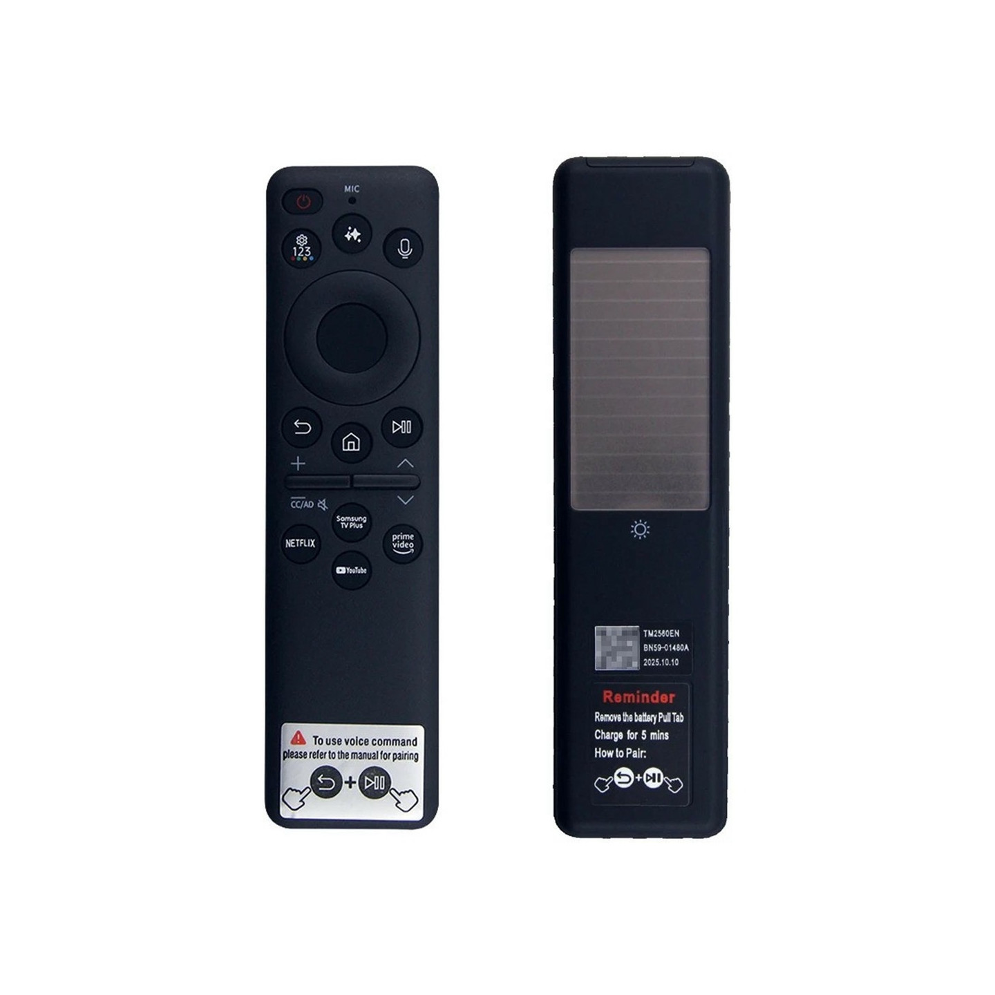TV fjernbetjening Erstatning til BN59-01480A til Samsung TV soldrevet stemmestyring