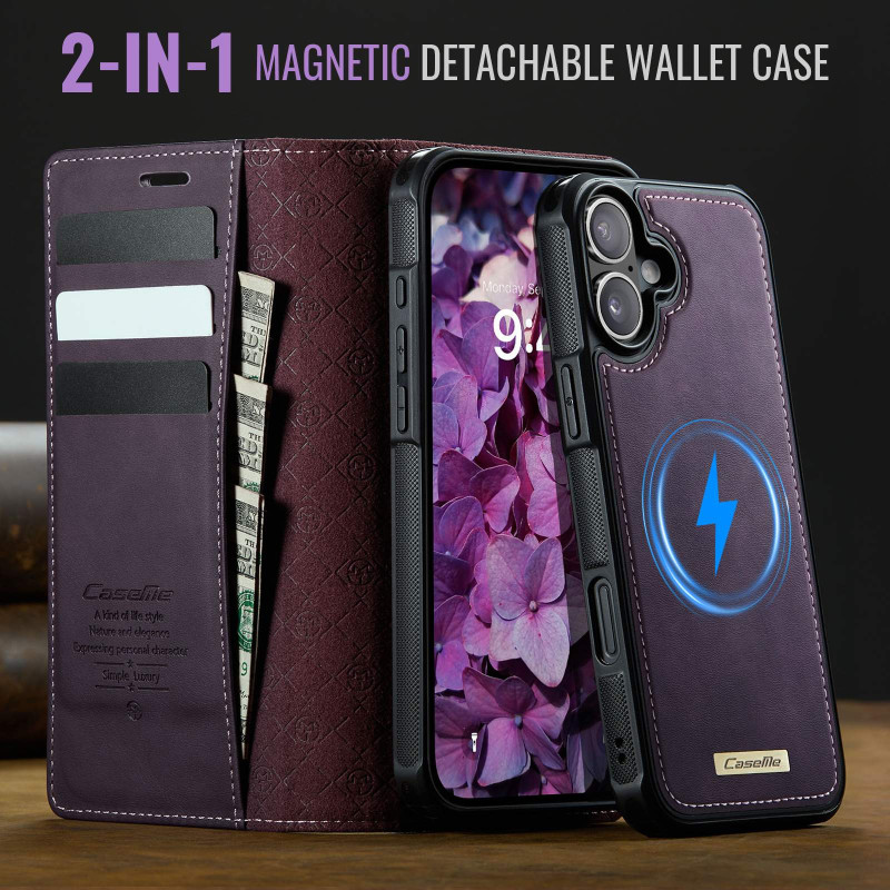 CASEME Til iPhone 17  Pungcover Magnetisk Aftagelig RFID Beskyttelse 