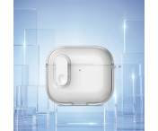För AirPods 4 hörlurar Fodral Snap Switch Ice Crystal Clear Skal - Transparent Rosa