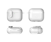För AirPods 4 hörlurar Fodral Snap Switch Ice Crystal Clear Skal - Transparent Rosa