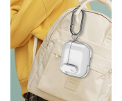 För AirPods 4 hörlurar Fodral Snap Switch Ice Crystal Clear Skal - Transparent Grå