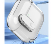 För AirPods 4 hörlurar Fodral Snap Switch Ice Crystal Clear Skal - Transparent Grå