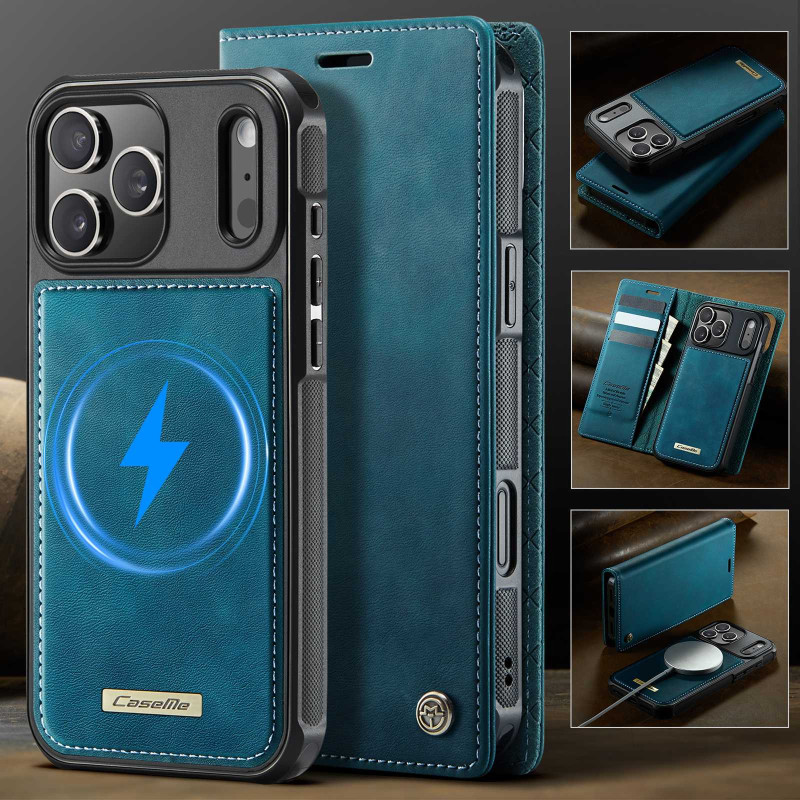 CASEME For iPhone 17 Pro Wallet Case Magnetic Detachable RFID Blocking 