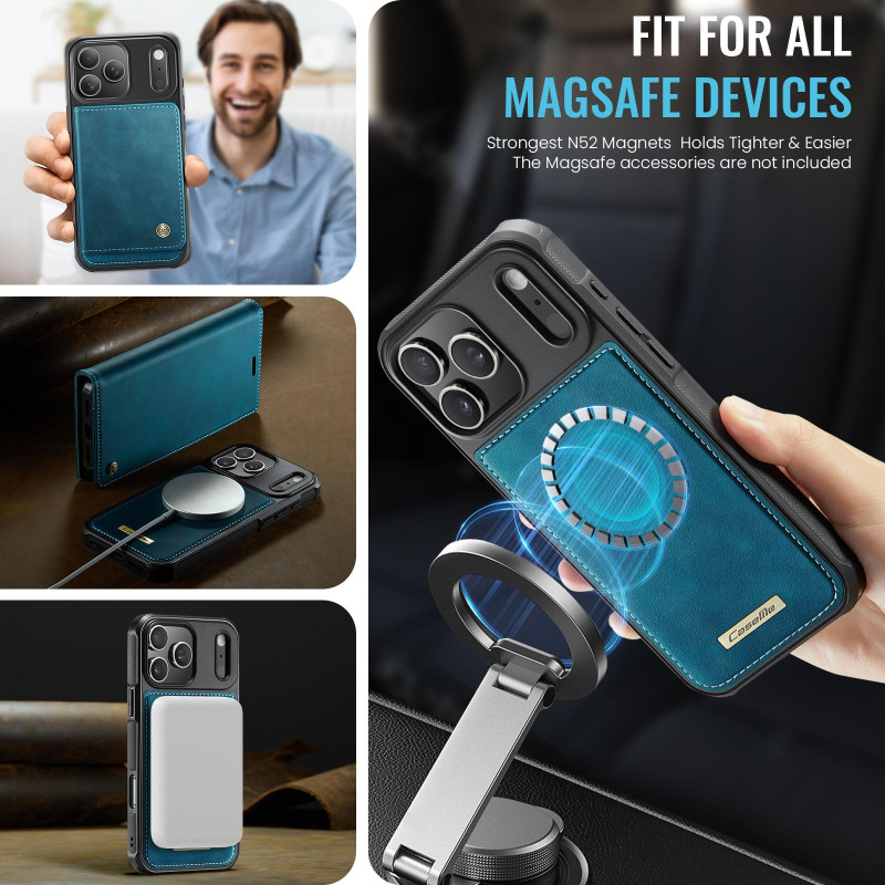 CASEME For iPhone 17 Pro Wallet Case Magnetic Detachable RFID Blocking 