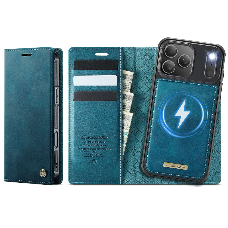 CASEME Til iPhone 17 Pro Max Pungcover Magnetisk Aftagelig RFID Beskyttelse 