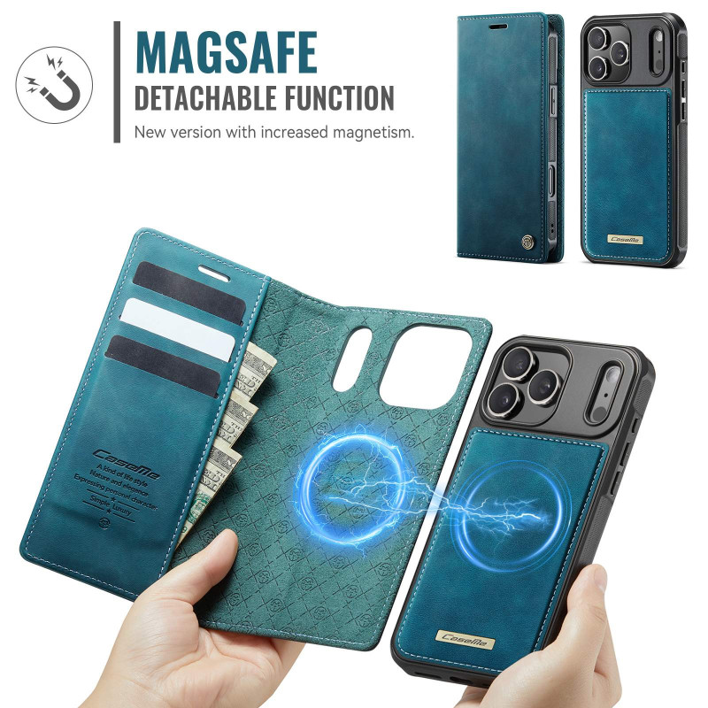 CASEME For iPhone 17 Pro Max Wallet Case Magnetic Detachable RFID Blocking 