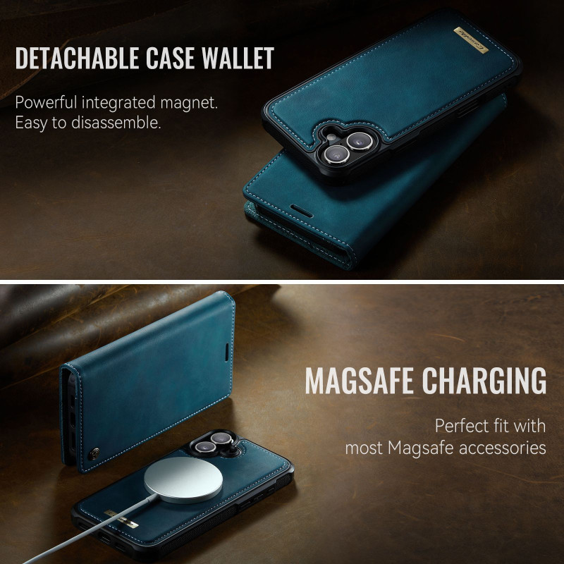 CASEME For iPhone 16 Wallet Case Magnetic Detachable RFID Blocking 
