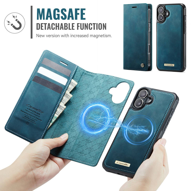 CASEME Til iPhone 16 Pungcover Magnetisk Aftagelig RFID Beskyttelse