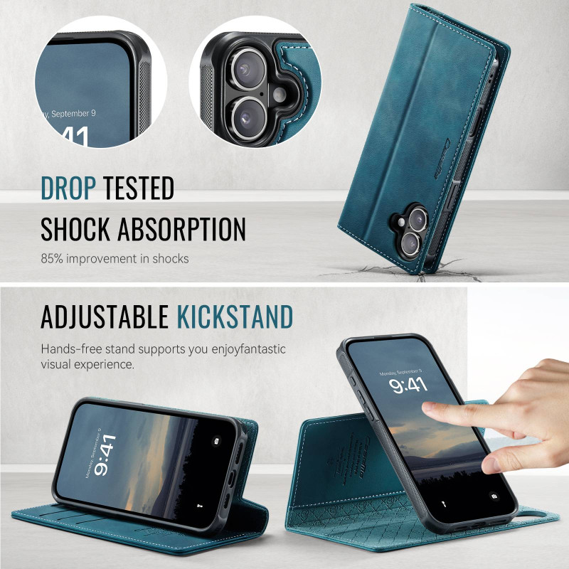 CASEME For iPhone 16 Wallet Case Magnetic Detachable RFID Blocking 