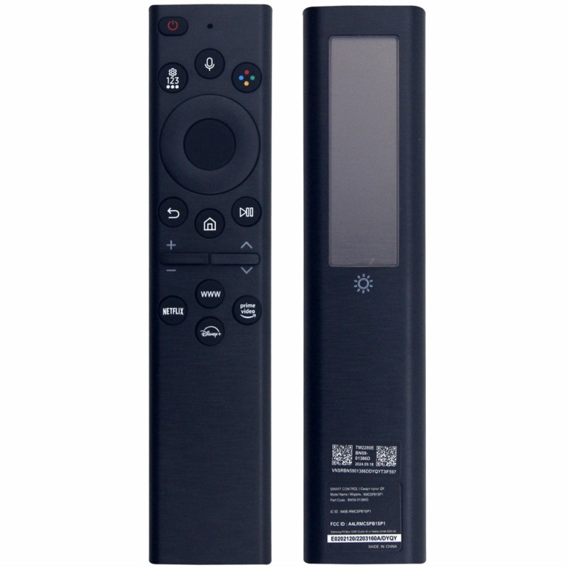 Kaukosäätimen vaihto BN59-01386D:lle Samsung-televisiolle, aurinkoenergialla toimiva ääniohjaus