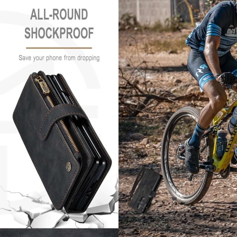 Samsung Galaxy Z Fold 3 5G CASEME Useiden korttipaikkojen teline puhelimen kansi - musta