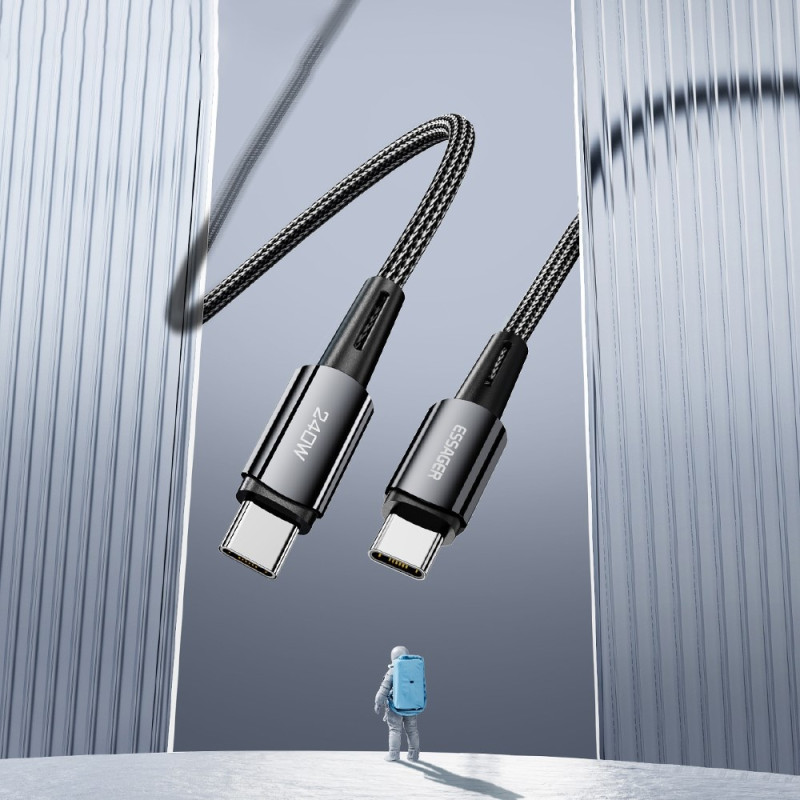 ESSAGER 2m USB-C - USB-C PD 240W latauskaapeli Datakaapeli Pikalataus
