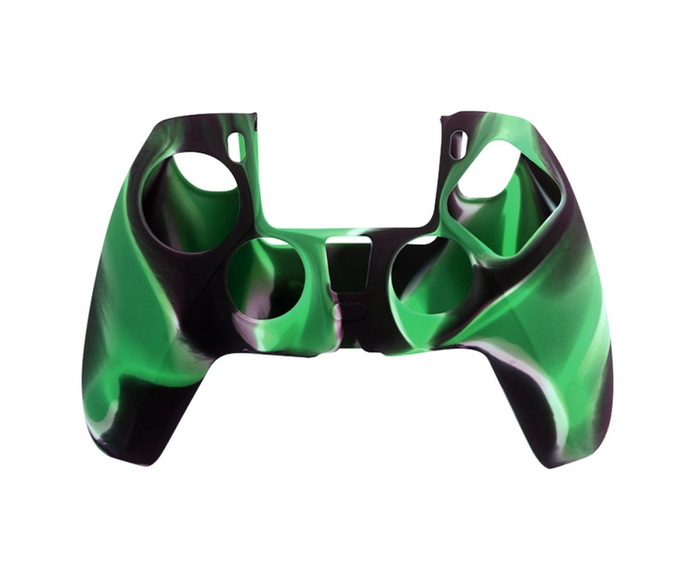 Playstation 5 / PS5 Silikon Skin Skal Fodral Camouflage Anti-Slip Skydd - Svartgrön