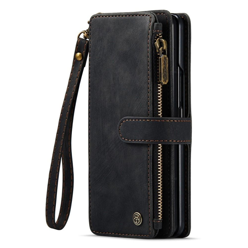 Samsung Galaxy Z Fold 3 5G CASEME Multiple Card Slots Stand Phone Cover - Black