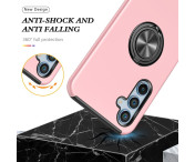 Till Samsung Galaxy A16 5G / A16 4G Hybridskal med Roterbar Ringhållare - Rosa