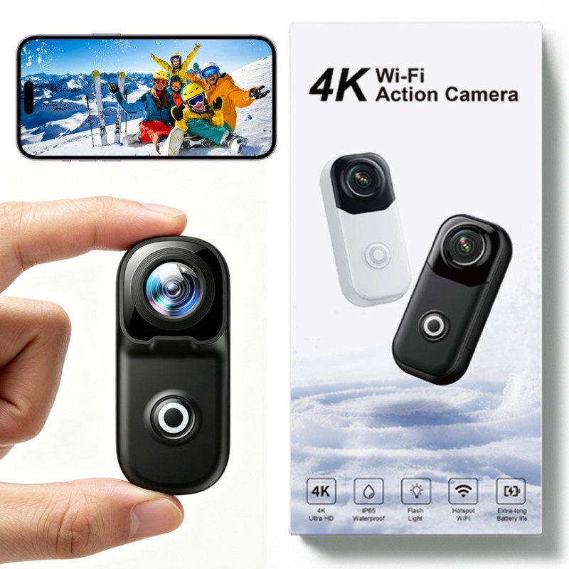 Videokamera Action-kamera 4K Wi-Fi vedenpitävä kotelo HD 156 asteen laajakulma