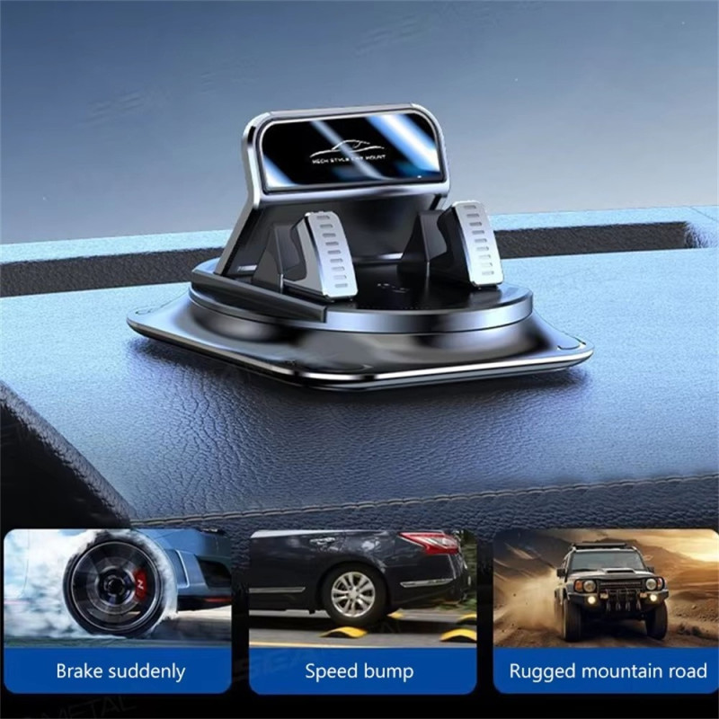 Mobile Phone Holder Car Dashboard Automatic Locking 360 Degree Rotation Non-Slip
