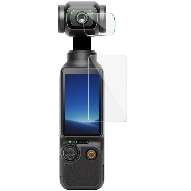 IMAK DJI Osmo Pocket 4:lle karkaistusta lasista näytönsuoja + linssinsuojakalvosetti