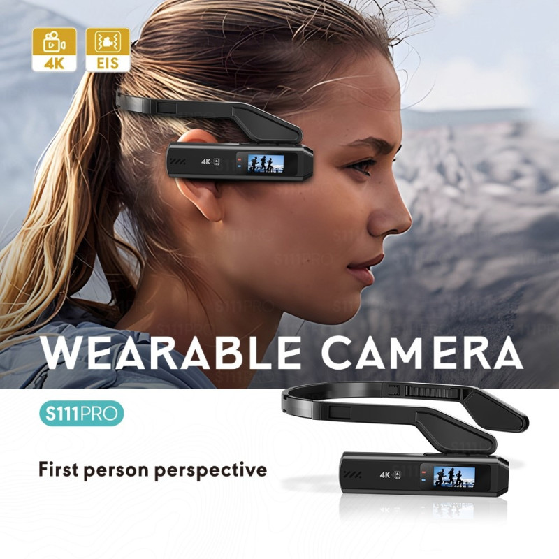 Videokamera Toimintakamera Ensimmäisen persoonan perspektiivistä 4K Päähän kiinnitettävä IPS-näyttö