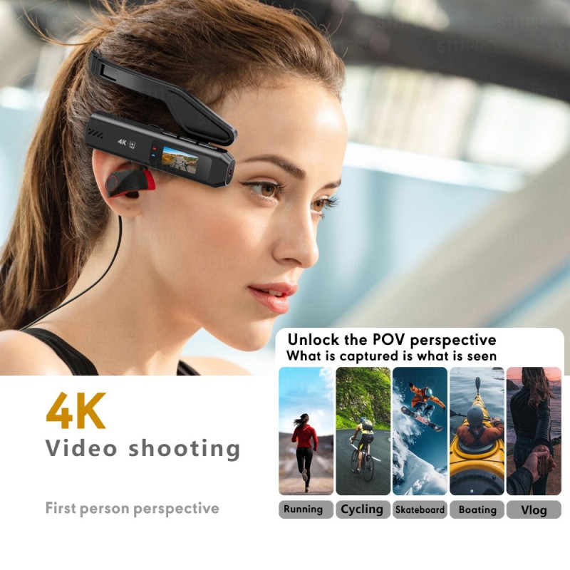 Video Camera Action Camera First Person Perspective 4K Head-mounted IPS Display