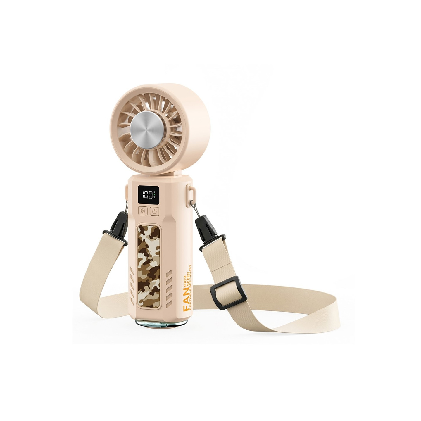 Håndholdt ventilator 3600mAh genopladelig 7500 o/min turboventilator 5 hastigheder