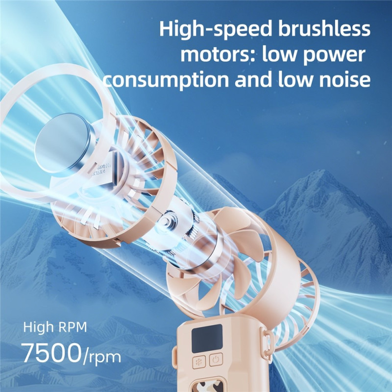Fan Handheld 3600mAh Rechargeable 7500 RPM Turbo Fan 5 Speeds