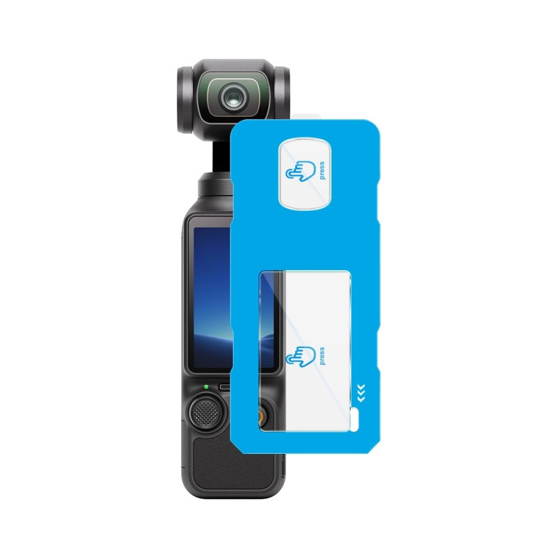 IMAK Til DJI Osmo Pocket 4 Hærdet Glas Skærmbeskytter + Linsefilm Sæt med Selvpositioneringsramme