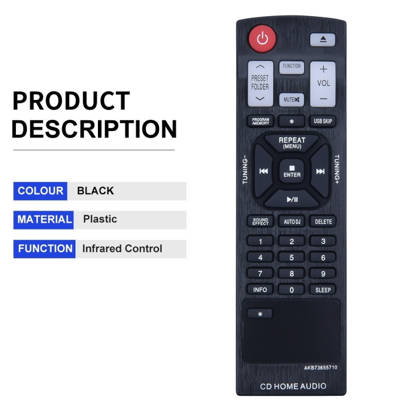 Replacement Remote Control AKB73655710  for LG Home Theater Amplifier