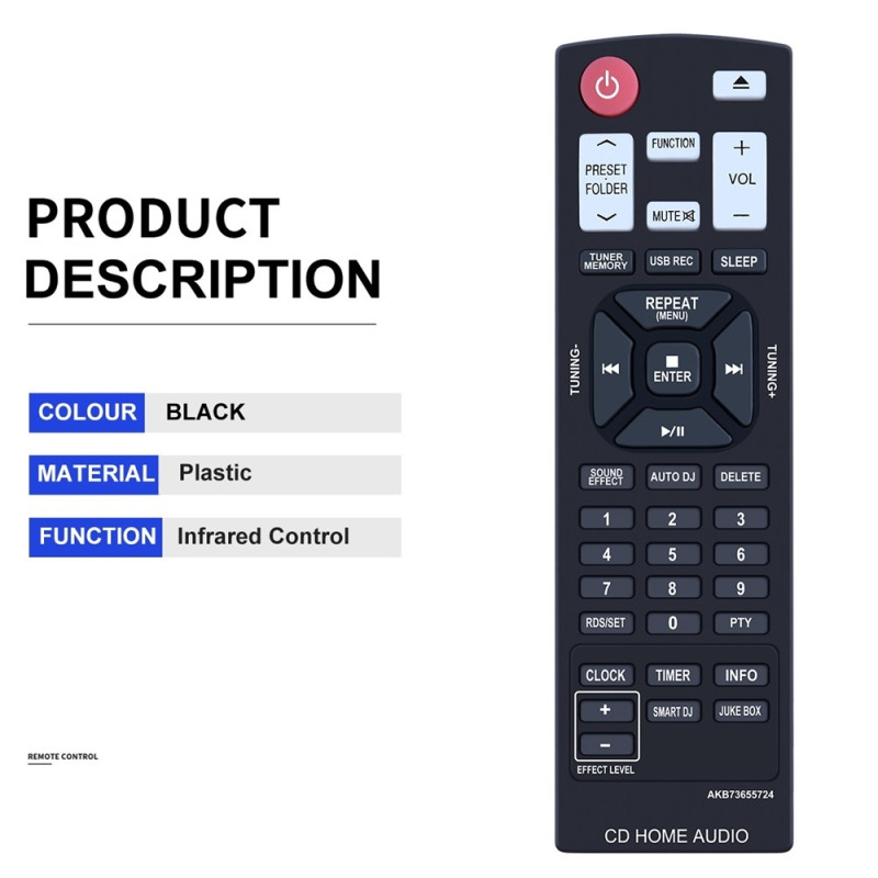 Replacement Remote Control AKB73655724 for LG Home Theater Amplifier