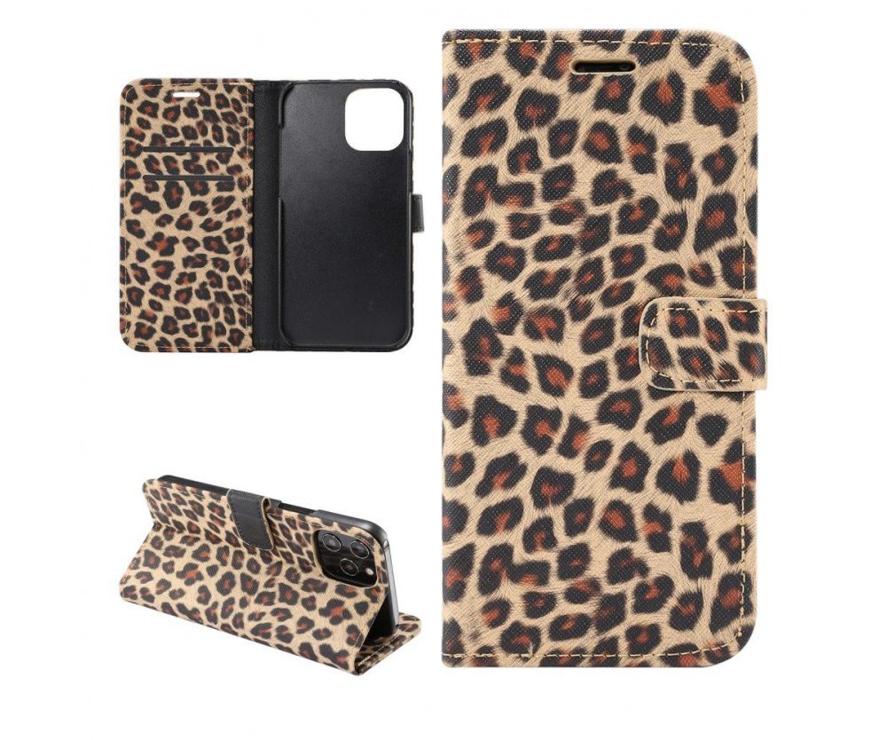 iPhone 12 Pro Max Plånboksfodral Fodral Leopard - Brun